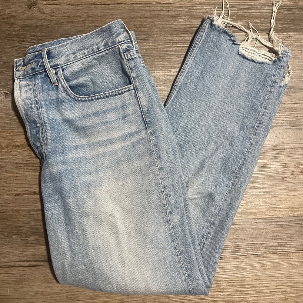 3x1 NYC Women Size 28 Distressed Straight Leg Mid Rise Jeans